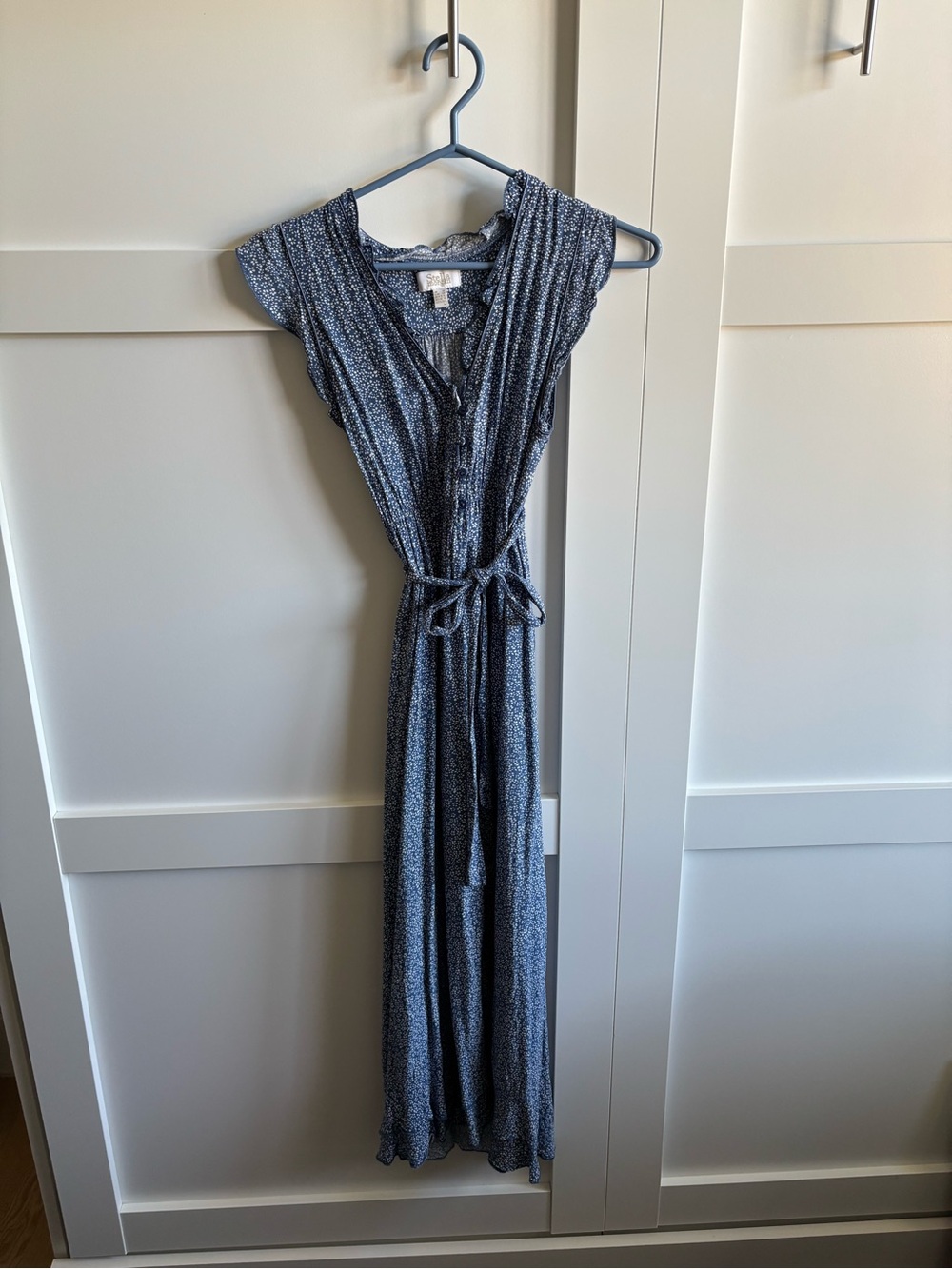 Stella Morgan Blue Floral Midi Dress